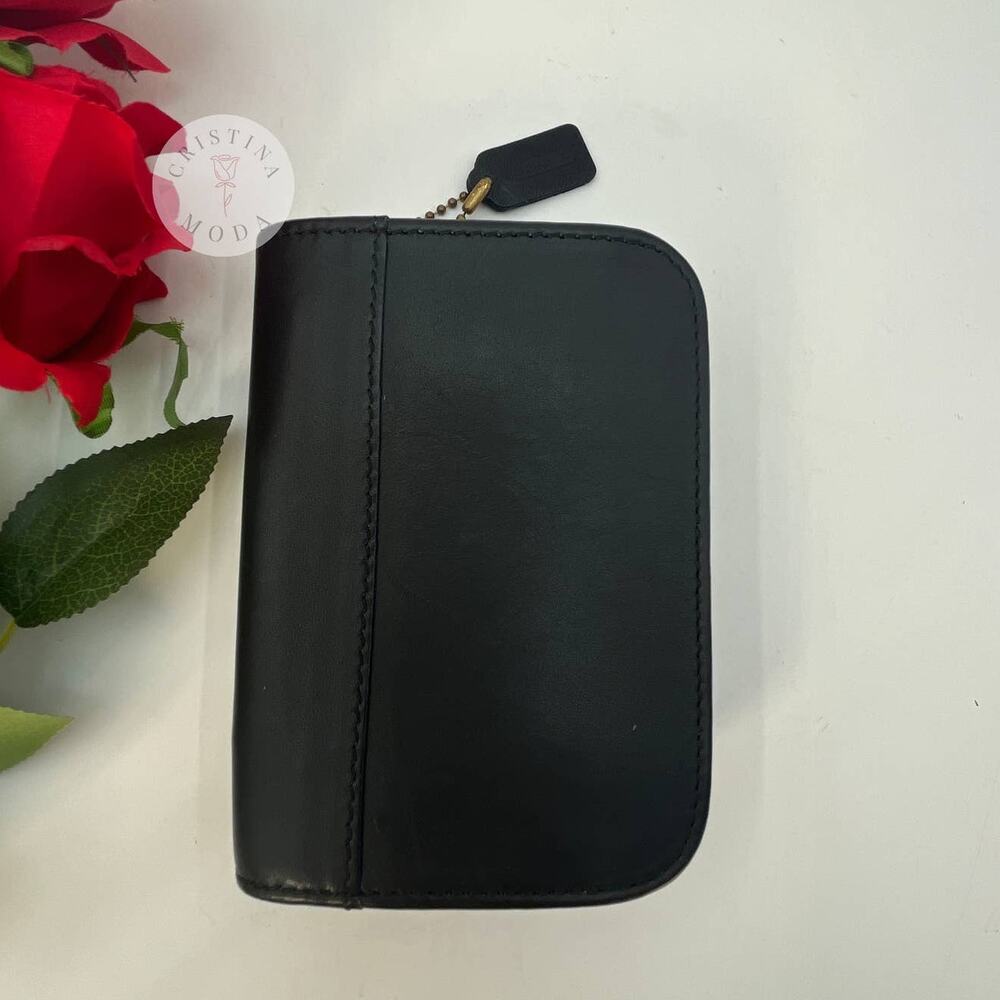 Vintage Coach Zip Around Compact Clutch Wallet 6901 Black
